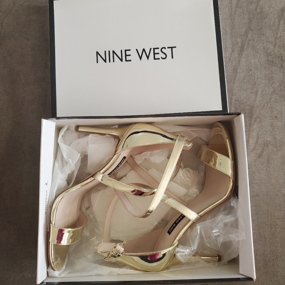 Nine west gold heels